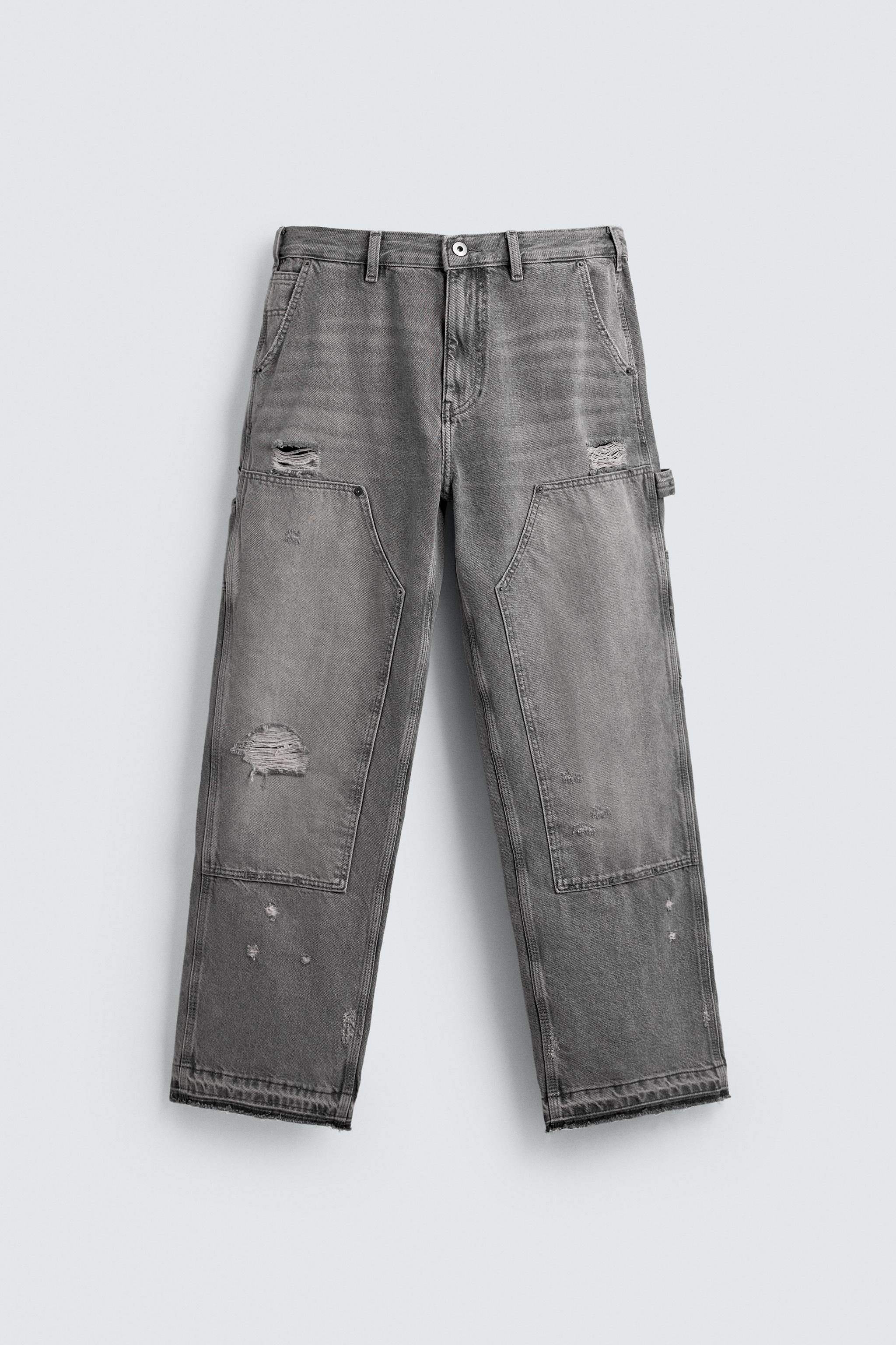WASHED CARPENTER POCKET JEANS